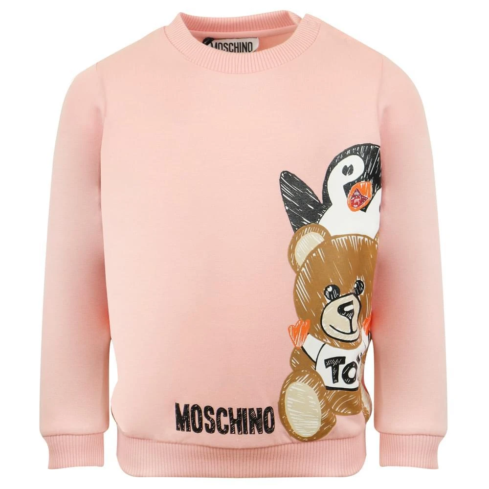 商品Moschino|Pink Penguin Logo Baby Sweatshirt,价格¥332,第1张图片