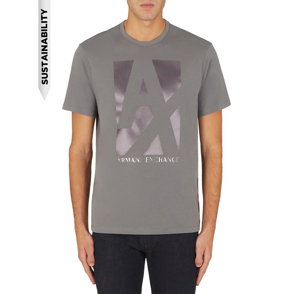 商品Armani Exchange|Men's Metallic Large Logo T-Shirt,价格¥480,第1张图片