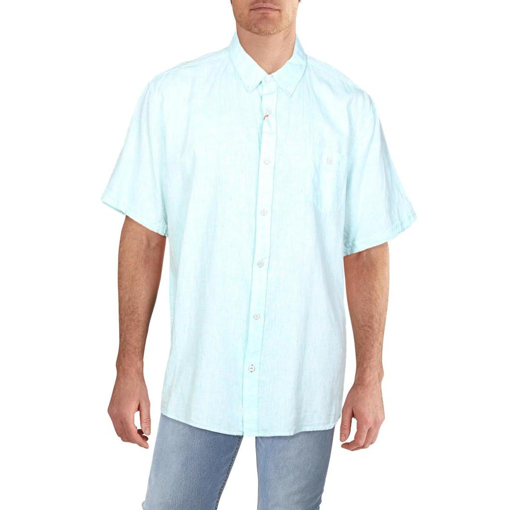 Weatherproof Vintage Mens Linen Button-Down Casual Shirt商品第1张图片规格展示