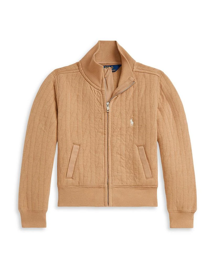 商品Ralph Lauren|Girls' Quilted Cable Motif Jacket - Little Kid,价格¥584,第1张图片