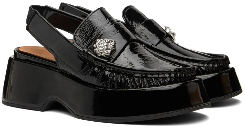 商品Ganni|Black Retro Slingback Platform Loafers,价格¥1173,第4张图片详细描述
