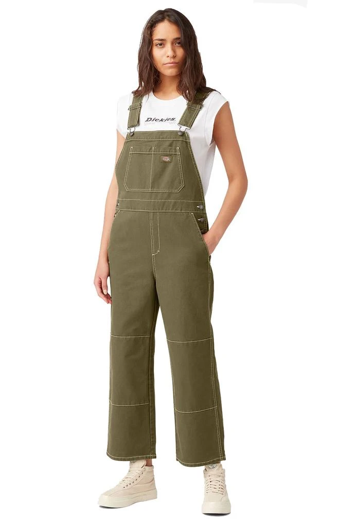 商品DICKIES|(FBR04S2M) Cropped Carpenter Bib Overalls - Stonewashed Military Green,价格¥359,第1张图片