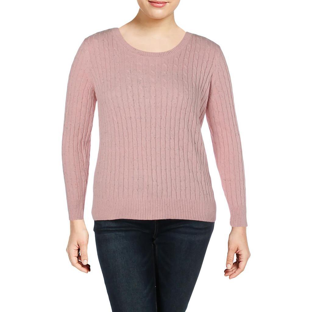 商品Karen Scott|Karen Scott Womens Cable Knit Ribbed Trim Pullover Sweater,价格¥125,第1张图片