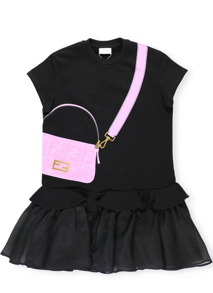 商品Fendi|Fendi Kids Baguette Bag Print T-Shirt Dress,价格¥4272,第1张图片