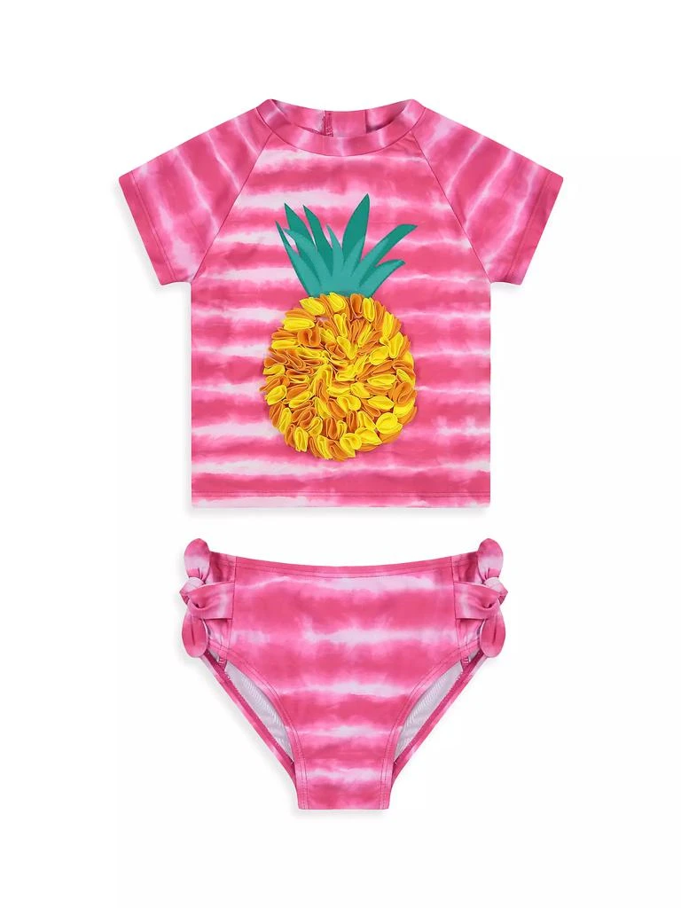 商品Andy & Evan|Little Girl's 2-Piece Rashguard Tie-Dye Swim Set,价格¥186,第1张图片