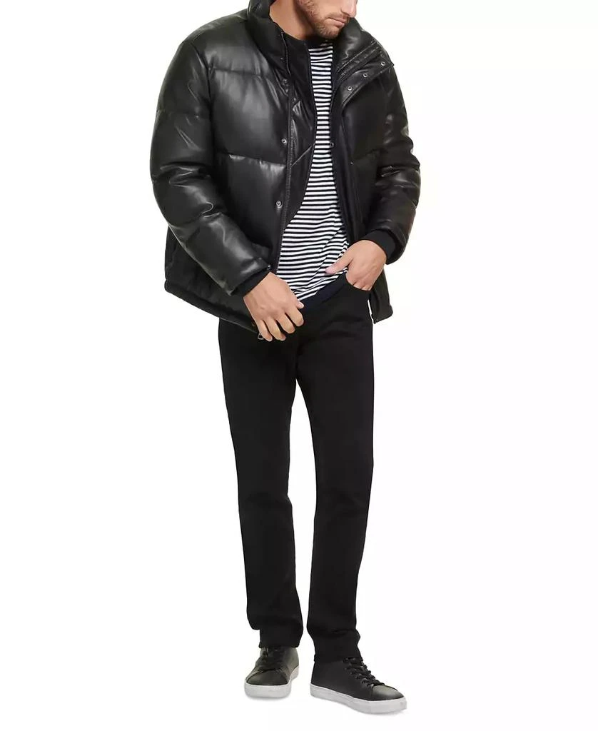 Men's Faux Leather Classic Puffer Jacket 商品