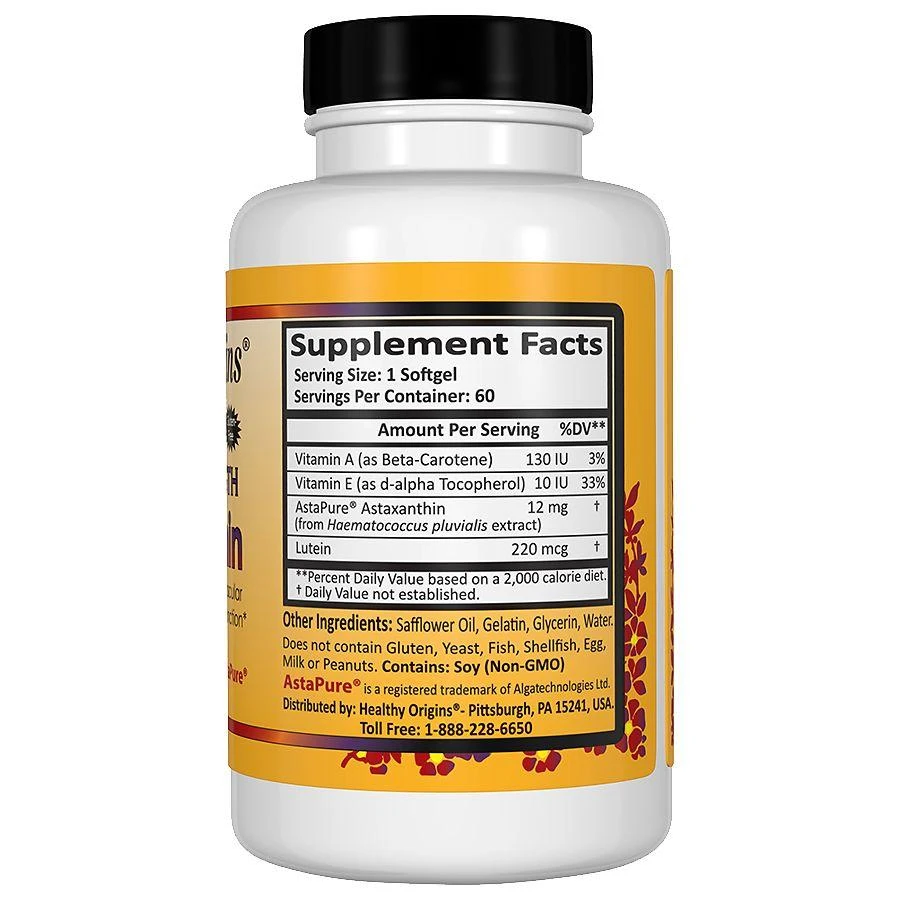 商品Healthy Origins|Astaxanthin 12mg Triple Strength, Softgels,价格¥216,第3张图片详细描述