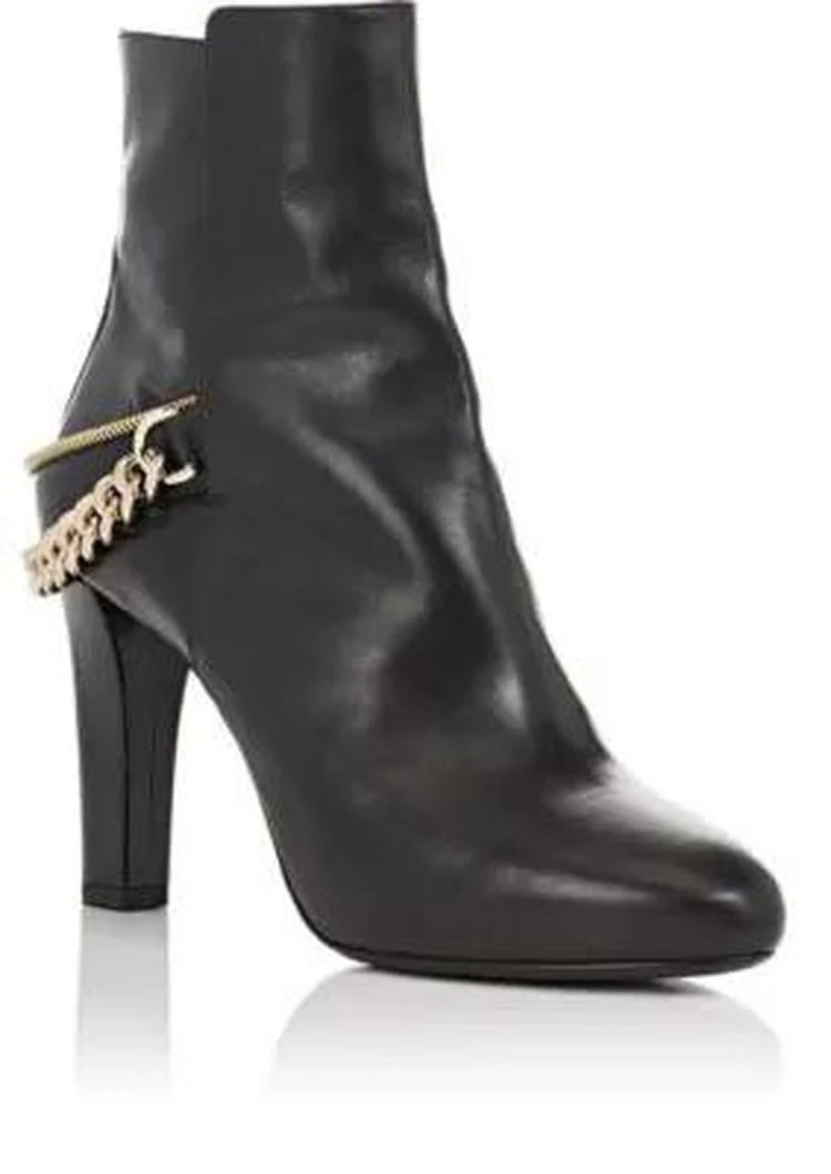 商品Lanvin|Chain-Embellished Leather Ankle Booties,价格¥5722,第2张图片详细描述