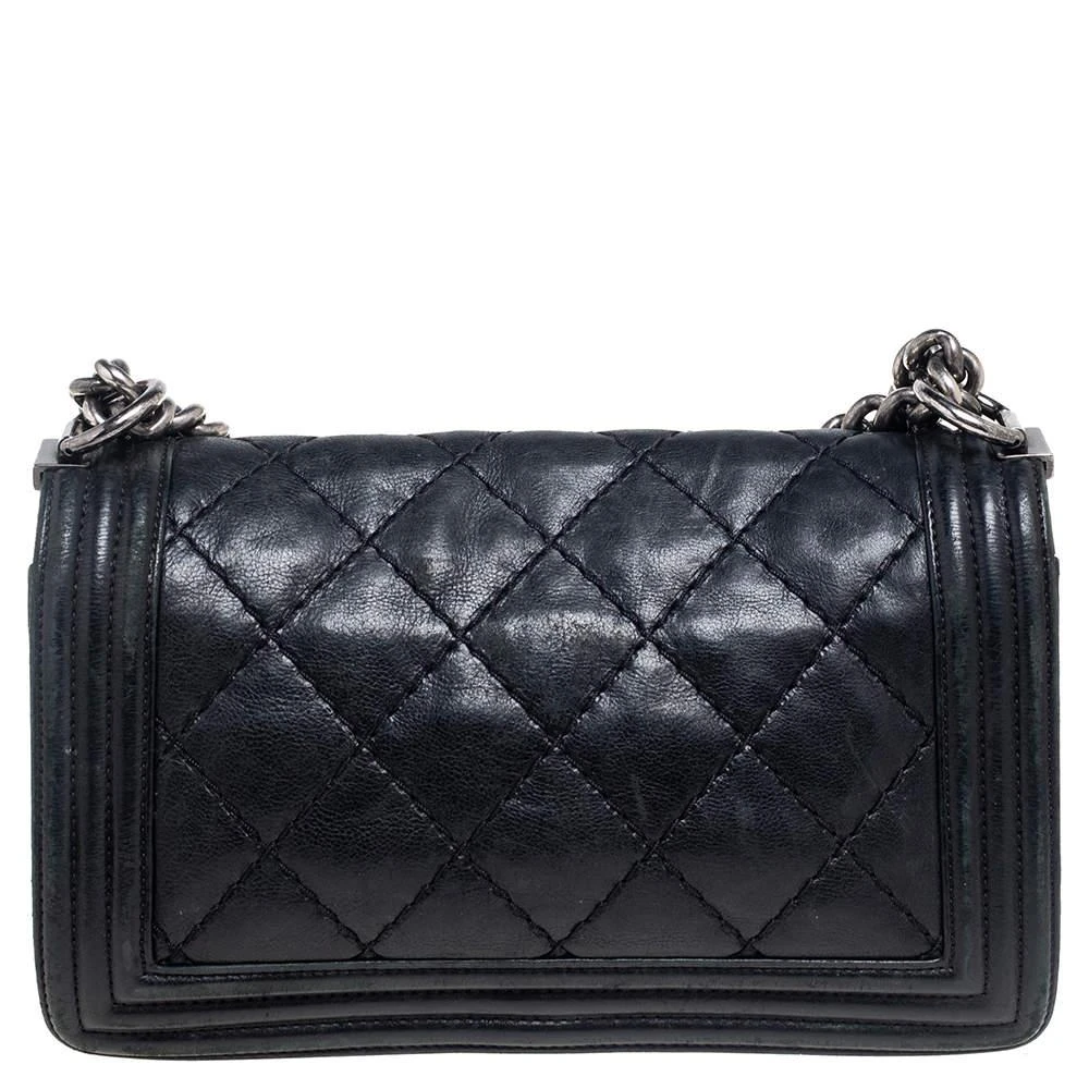 商品[二手商品] Chanel|Chanel Black Quilted Leather Medium Boy Bag,价格¥14219,第4张图片详细描述