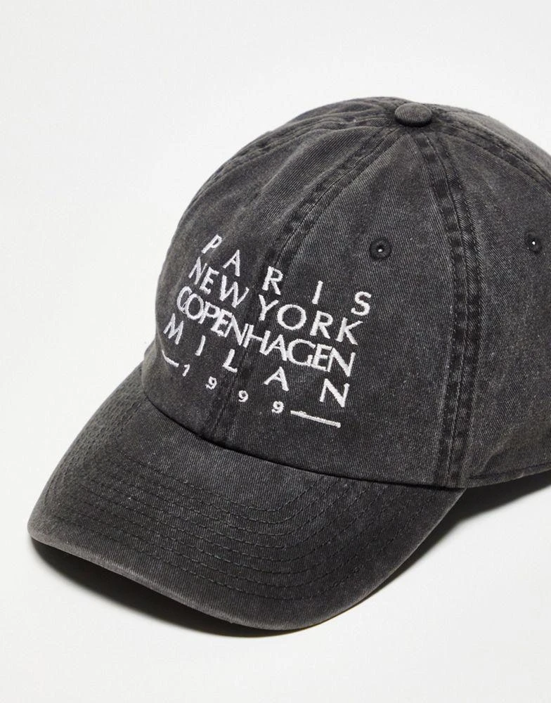 商品Topshop|Topshop graphic city cap in black,价格¥153,第2张图片详细描述