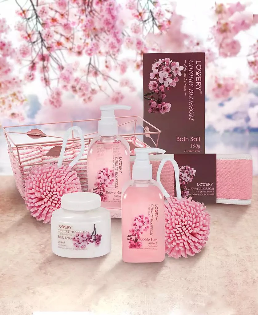商品Lovery|Home Spa Body Care Gift Set in Cherry Blossom, 7 Piece,价格¥252,第4张图片详细描述