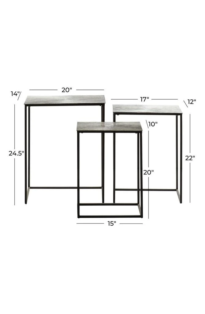 商品VIVIAN LUNE HOME|Silvertone Aluminum Geometric Accent Table - Set of 3,价格¥1920,第3张图片详细描述