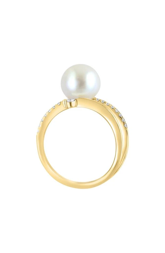 商品Effy|14K Yellow Gold Diamond & Freshwater Pearl Open Ring - 0.22 ctw,价格¥4083,第2张图片详细描述