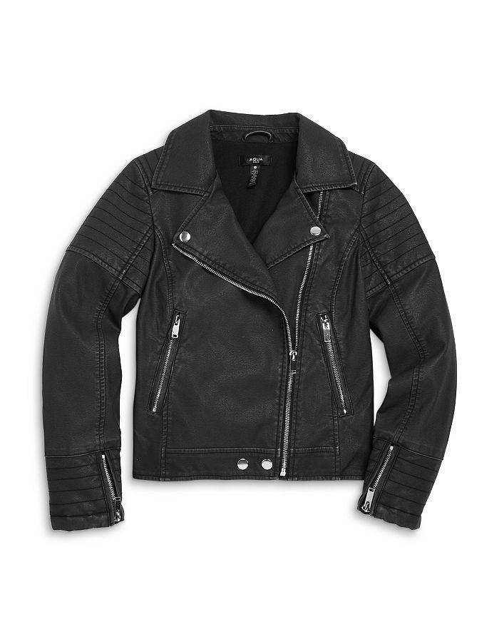 商品AQUA|Girls' Faux Leather Moto Jacket, Big Kid - 100% Exclusive,价格¥649,第1张图片