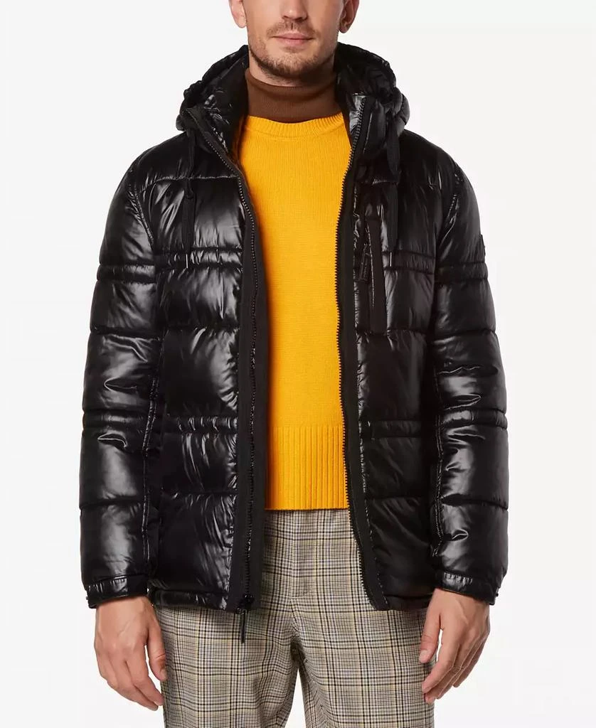 商品Marc New York by Andrew Marc|Men's Gotham Super Wet Cire Puffer with Grossgrain Trim,价格¥1031,第1张图片