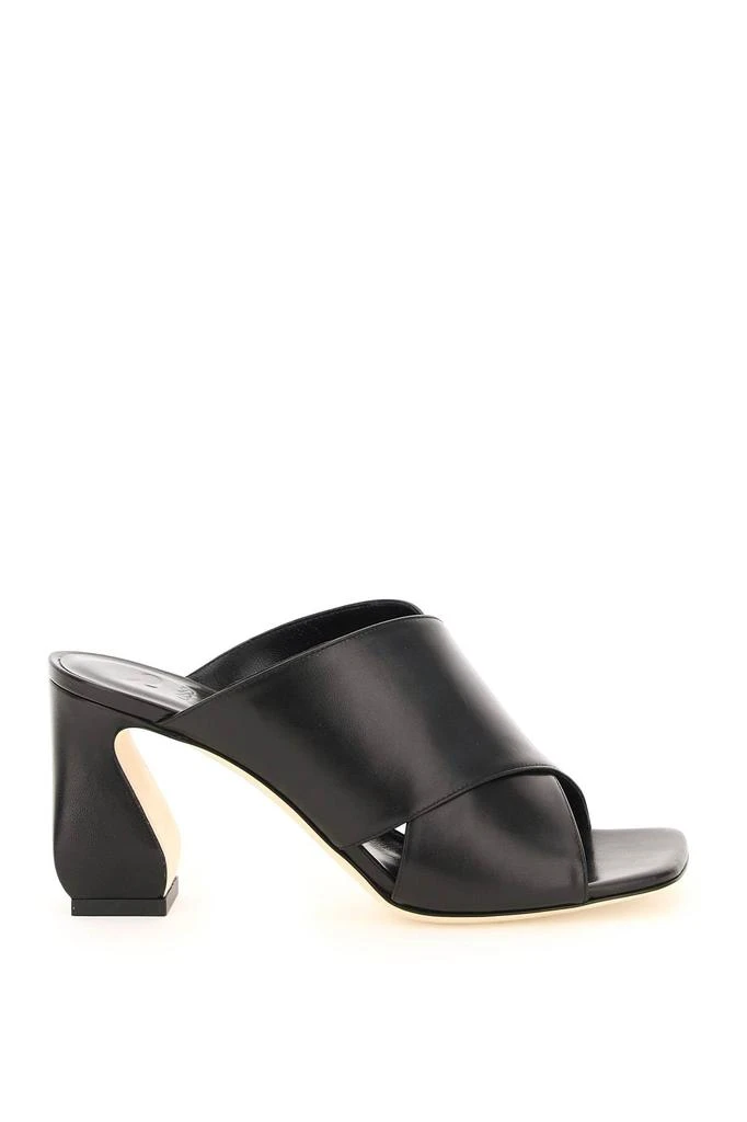 商品SI ROSSI|Si sergio rossi leather mules with sculpture heel,价格¥3648,第1张图片