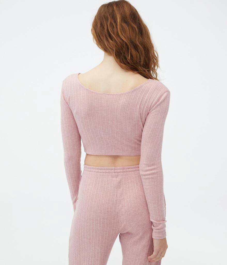 商品Aeropostale|Aeropostale Women's Long Sleeve Cozy Twist-Front Sleep Crop Top***,价格¥56,第2张图片详细描述