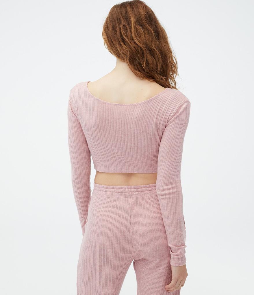 商品Aeropostale|Aeropostale Women's Long Sleeve Cozy Twist-Front Sleep Crop Top***,价格¥52,第6张图片详细描述