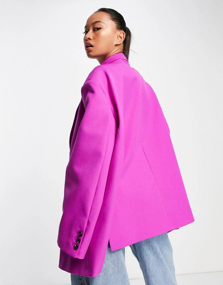 商品ASOS|ASOS DESIGN oversized swing grandad blazer in magenta,价格¥447,第2张图片详细描述