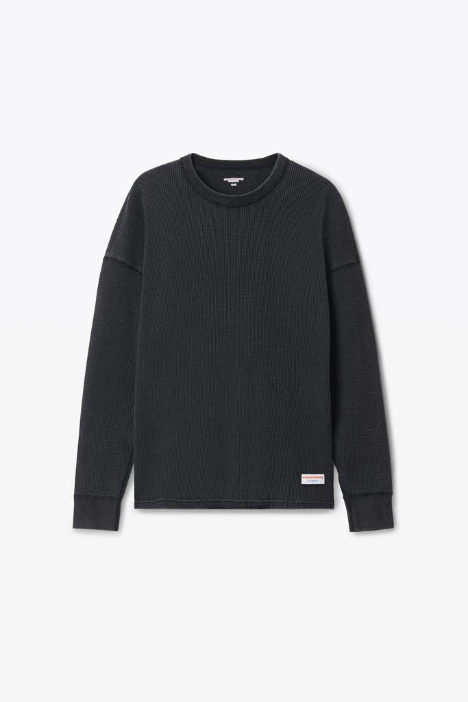 商品Alexander Wang|long-sleeve tee in waffle-knit cotton stretch,价格¥372,第2张图片详细描述