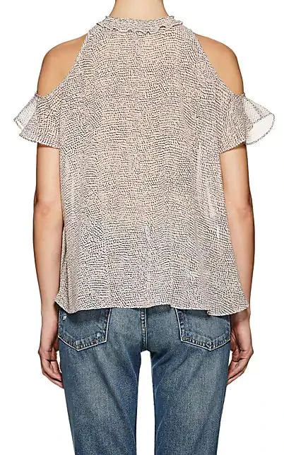 商品Derek Lam|Mosaic-Print Silk Chiffon Blouse,价格¥402,第2张图片详细描述