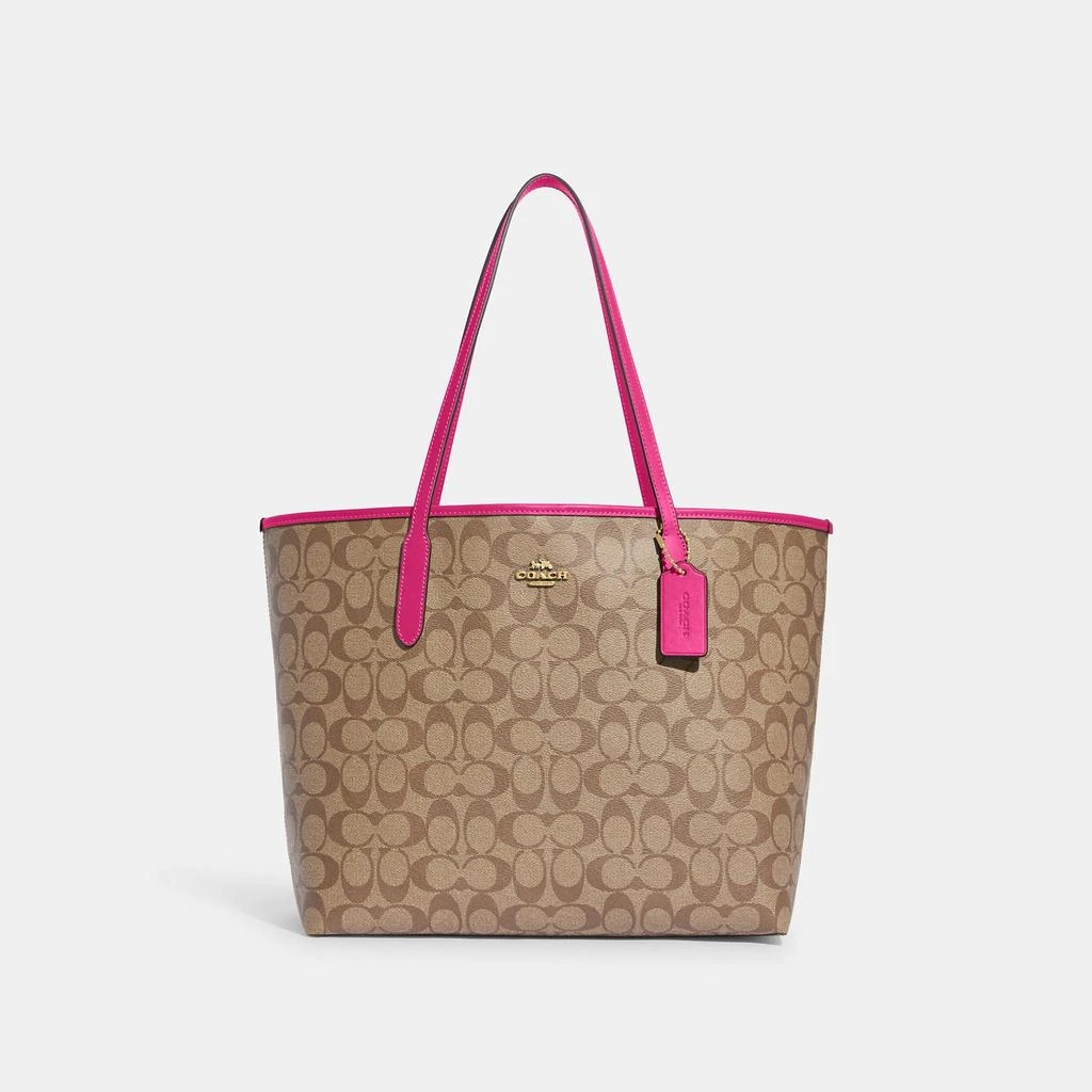 商品Coach|Coach Outlet City Tote In Signature Canvas,价格¥1055,第1张图片