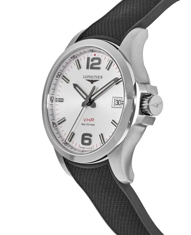 商品[二手商品] Longines|Longines Conquest V.H.P. 41mm Silver Dial Black Rubber Strap Men's Watch L3.716.4.76.9-PO,价格¥4633,第3张图片详细描述