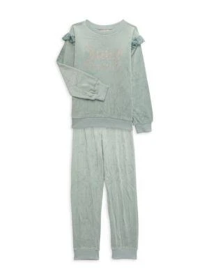 商品Juicy Couture|Girl's 2-Piece Velour Sweatshirt & Joggers Set,价格¥280,第1张图片