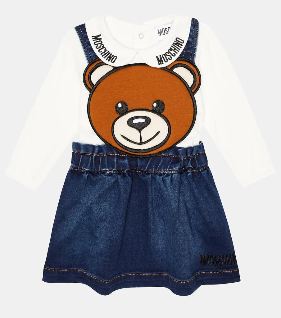 商品Moschino|婴幼儿 — 针织上衣与牛仔无袖连衣裙,价格¥902,第2张图片详细描述