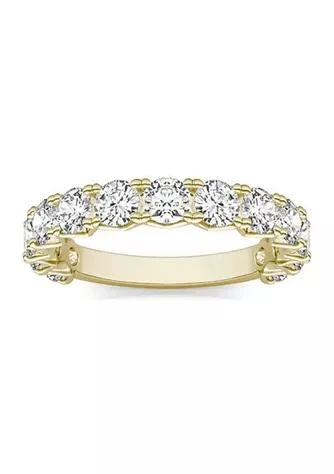 商品Charles & Colvard|Colvard Charles Colvard 2.08 Ct. T.w. Lab Created 3.5Mm Moissanite Semi Eternity Band In 14K Gold,价格¥9748,第1张图片
