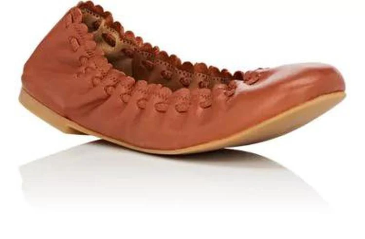 商品See by Chloé|Scalloped-Detail Leather Flats,价格¥856,第2张图片详细描述