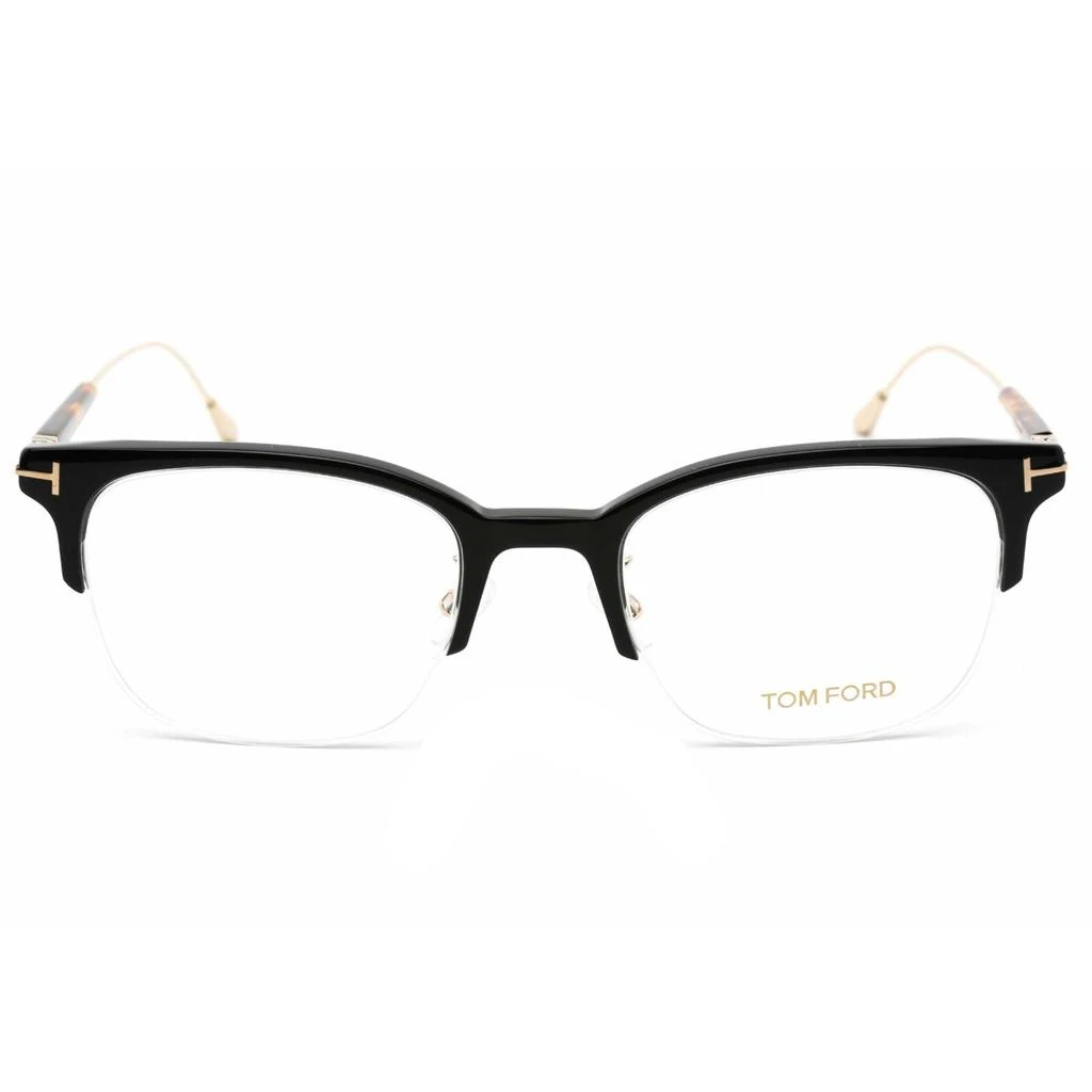 商品Tom Ford|Tom Ford Men's Eyeglasses - Black/Gold Half-Rim Plastic Frame | FT5645-D-B 001,价格¥879,第2张图片详细描述