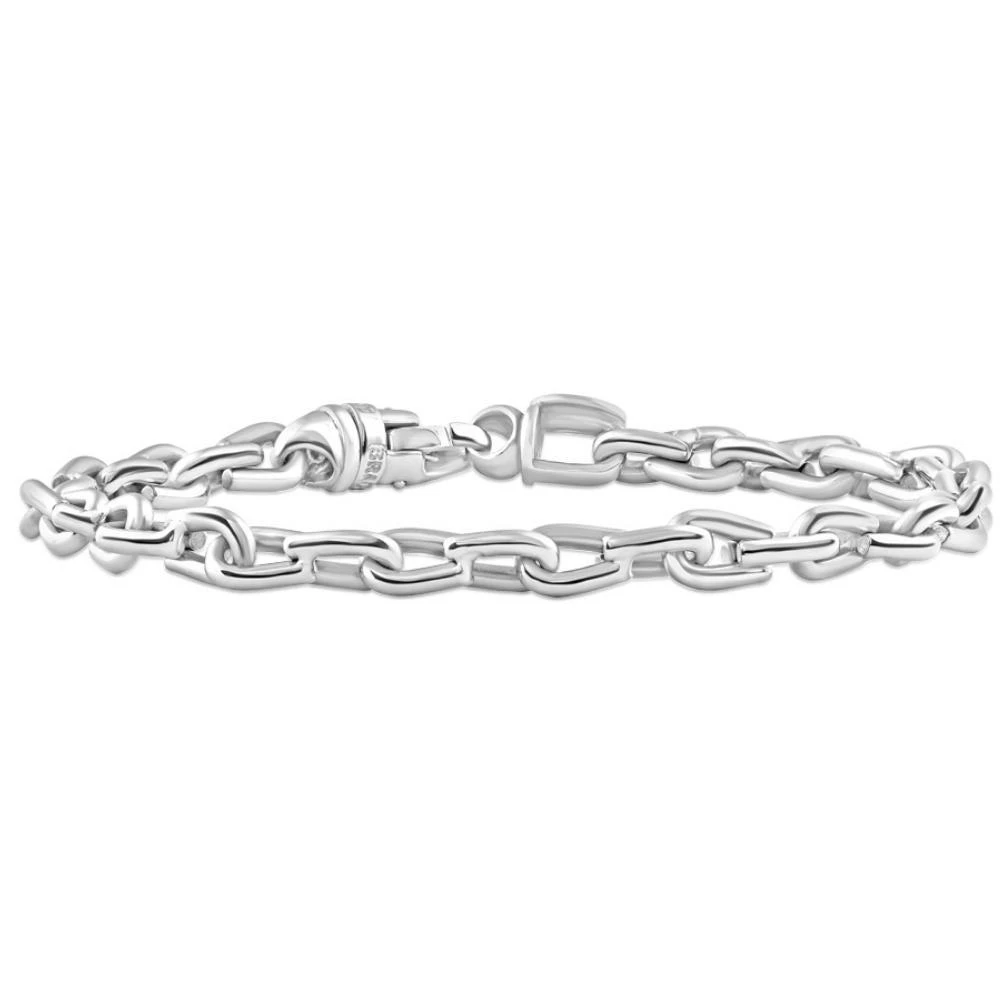 商品Pompeii3|Men's Polished Steel Clasp 6mm Thin Oval Flexible Link  8.5 " Bracelet,价格¥804,第1张图片