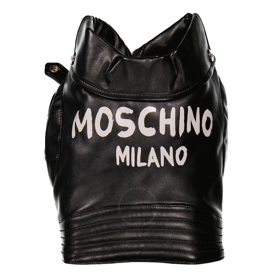 商品Moschino|Pet Capsule Black Biker Style Logo Jacket,价格¥523,第2张图片详细描述