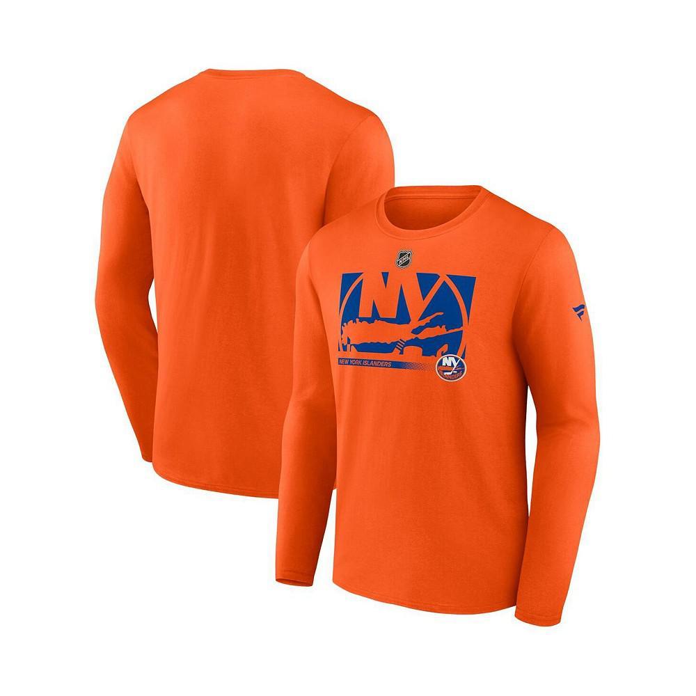 商品Fanatics|Men's Branded Orange New York Islanders Authentic Pro Core Collection Secondary Long Sleeve T-shirt,价格¥251,第1张图片