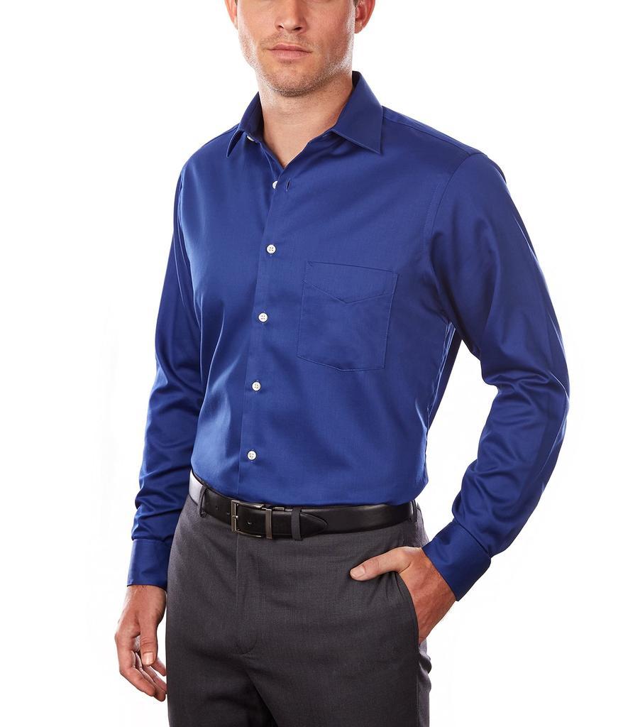 商品Van Heusen|Men's Dress Shirts Regular Fit Lux Sateen Stretch Solid,价格¥204,第4张图片详细描述