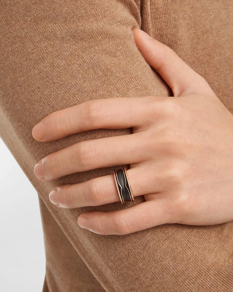 商品BVLGARI|B.Zero1 Pink Gold Ring with Matte Black Ceramic, EU 60 / US 9,价格¥16119,第5张图片详细描述