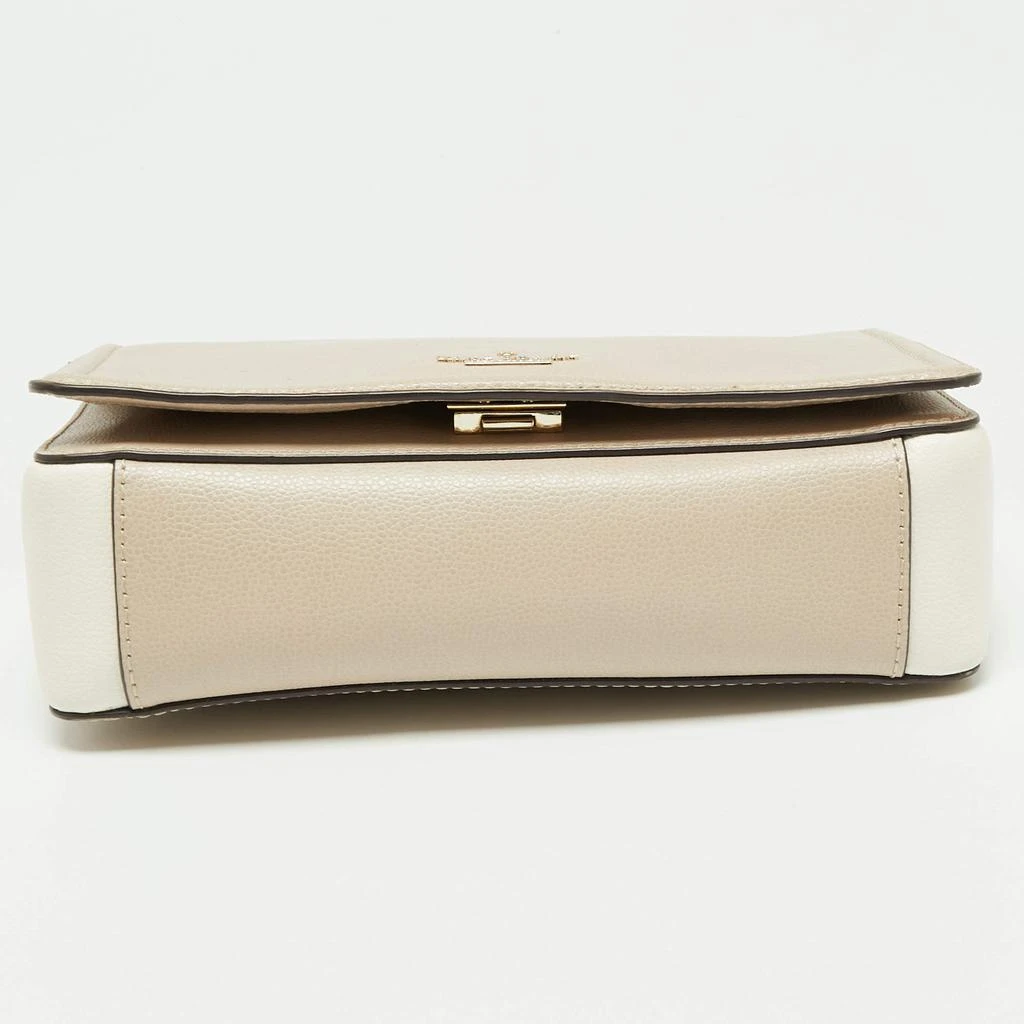 Kate Spade Beige/White Leather Flap Top Handle Bag 商品