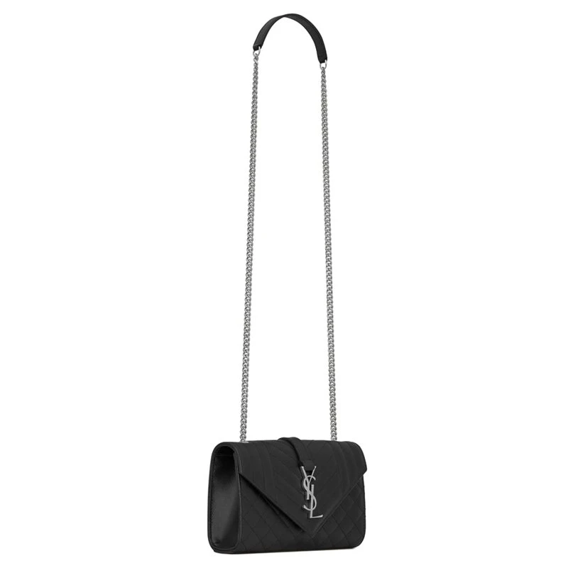 商品Yves Saint Laurent|【预售3-7天】YSL/圣罗兰 新款女士 ENVELOPE小号 黑色粒面小牛皮银扣 斜挎单肩包 600195BOW921000,价格¥16547,第6张图片详细描述