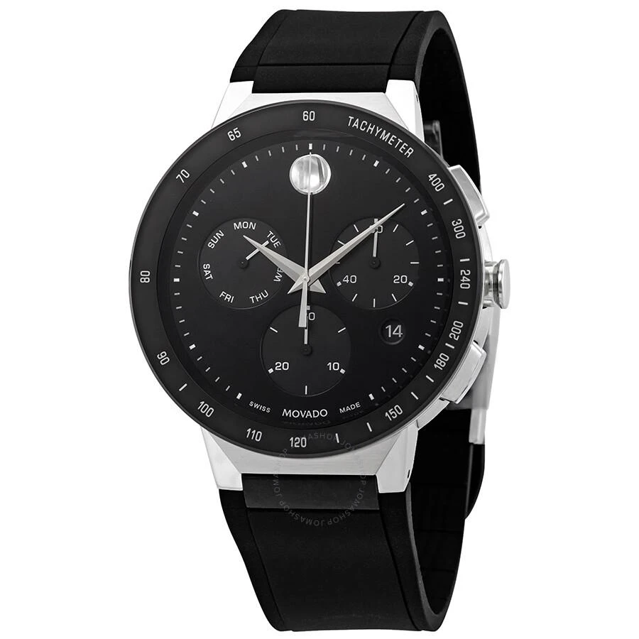 商品Movado|Movado Sapphire Chronograph Black Dial Men's Watch 0607240,价格¥3911,第1张图片