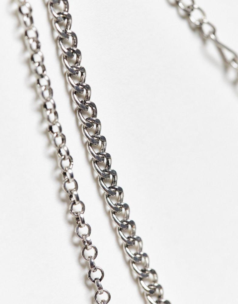 商品Reclaimed Vintage|Reclaimed Vintage inspired multi row mecklace with burnished heart and cross,价格¥125,第6张图片详细描述