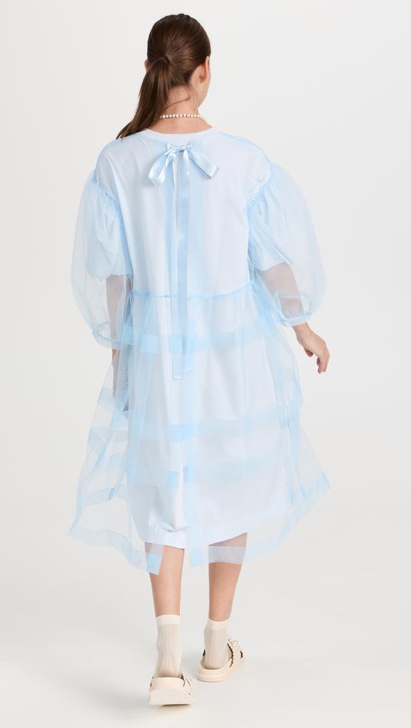 Simone Rocha 层褶网面罩层标志性衣袖连衣裙商品第3张图片规格展示