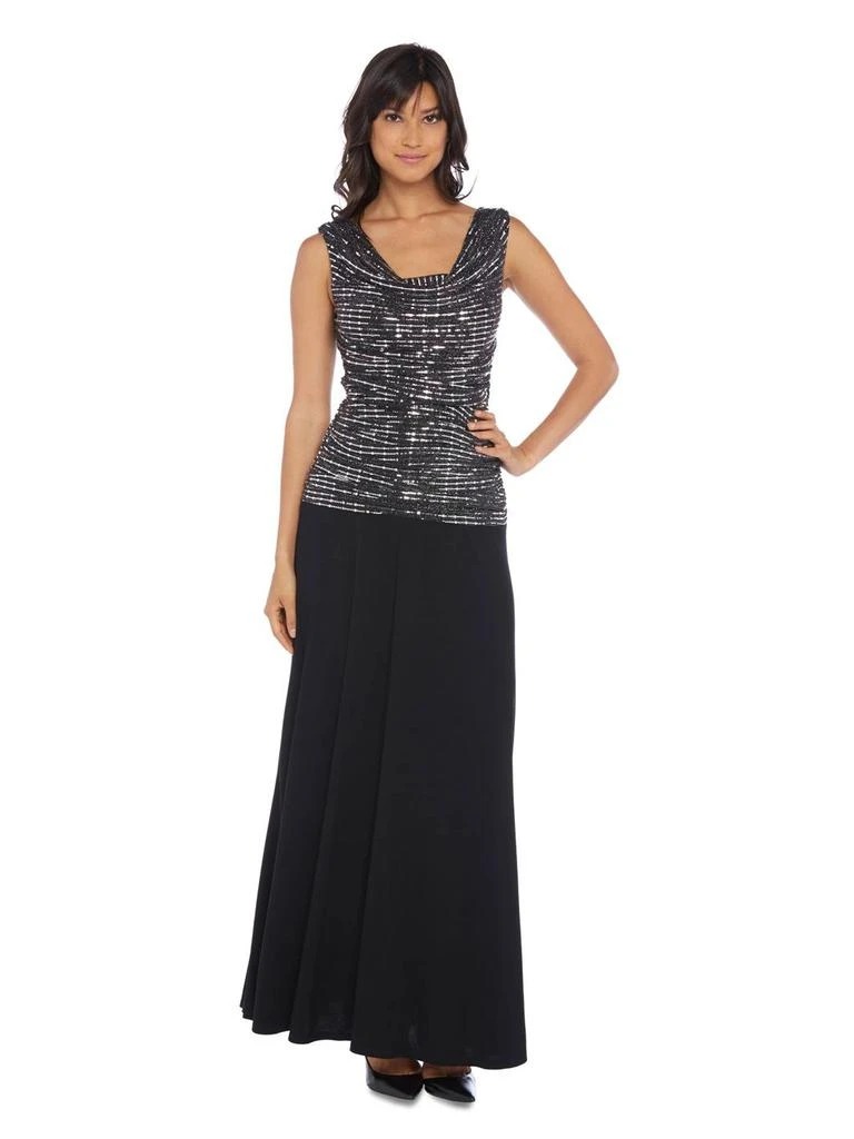 商品R&M Richards|Sleeveless Maxi Gown With Sequined Top,价格¥673,第3张图片详细描述