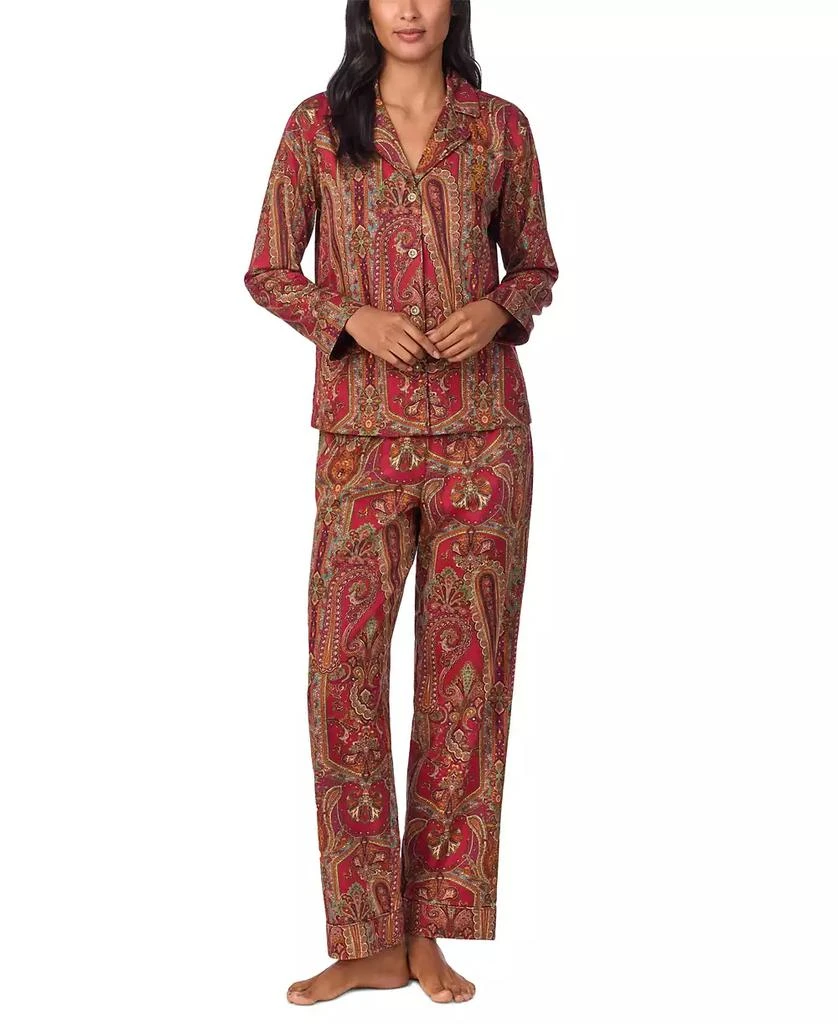 商品Ralph Lauren|Women's Long-Sleeve Paisley Pajama Set,价格¥351,第1张图片