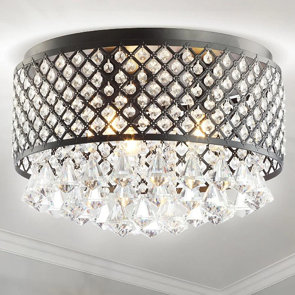 商品JONATHAN Y|Evelyn 17" 3-Light Crystal Drops/Metal,价格¥1278,第1张图片