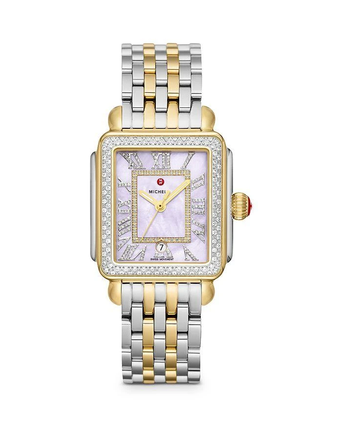 商品Michele|Deco Madison Two-Tone Diamond Watch, 33mm,价格¥23909,第1张图片