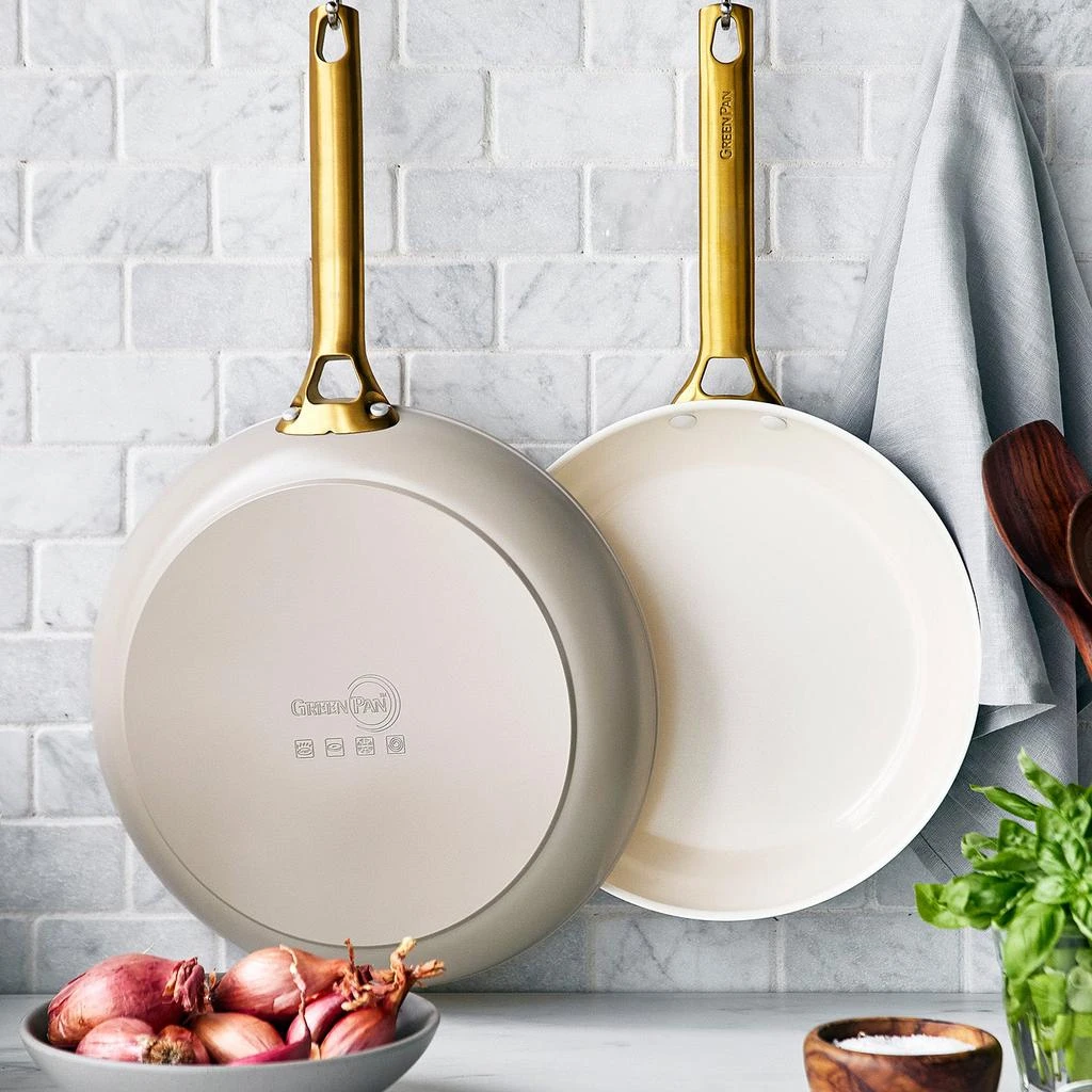 商品Greenpan|GreenPan Reserve Hard Anodized Healthy Ceramic Nonstick 10" and 12" Frying Pan Skillet Set, PFAS-Free, Dishwasher Safe,价格¥948,第2张图片详细描述