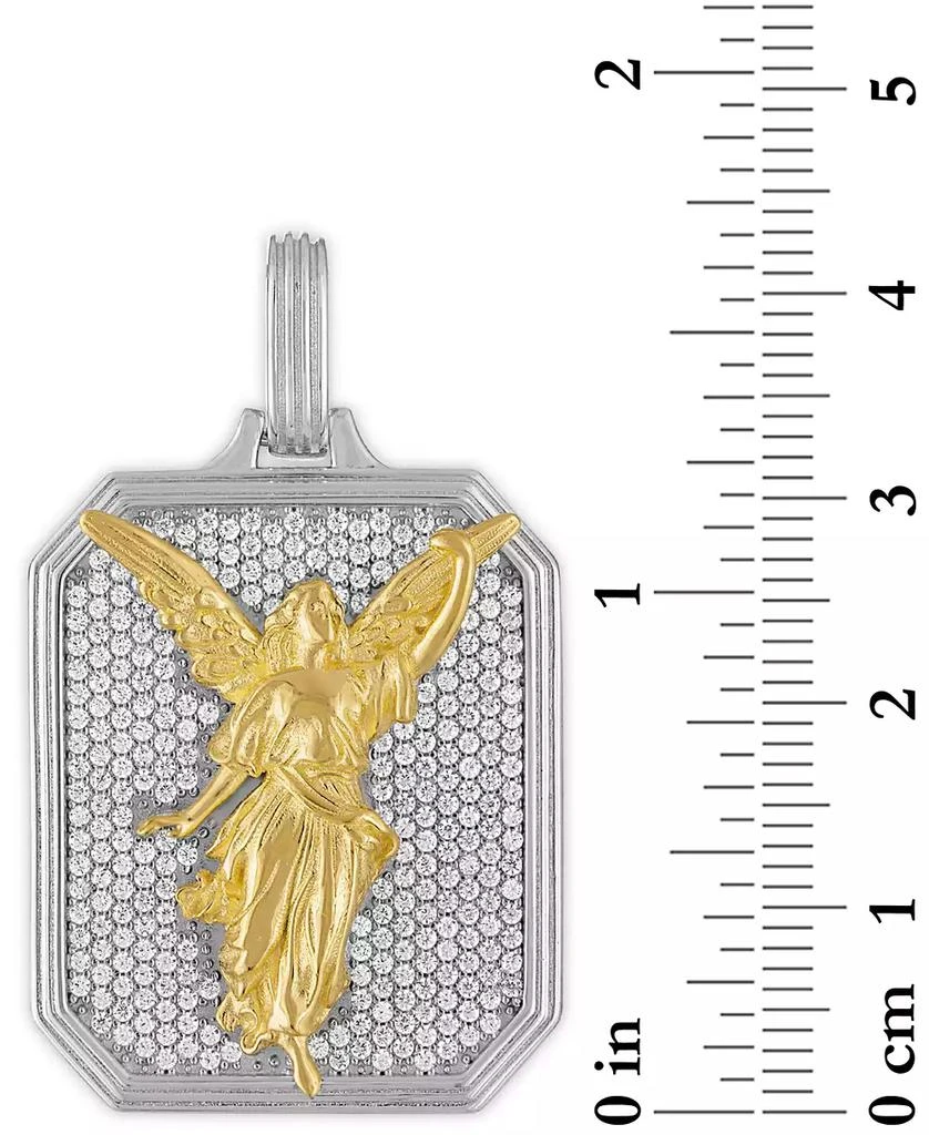 商品Esquire Men's Jewelry|Cubic Zirconia Angel Amulet Pendant in Sterling Silver and 14k Gold-Plated Silver, Created for Macy's,价格¥1078,第3张图片详细描述