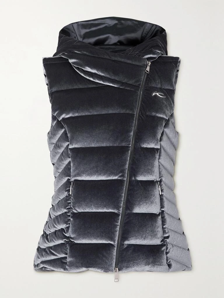 商品KJUS|Alina 不对称绗缝羽绒天鹅绒马甲  - FR36,价格¥1365,第1张图片
