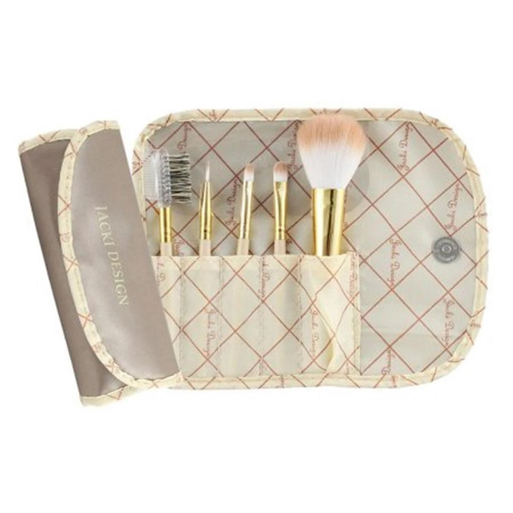 商品Jacki Design|Jacki Design FYD33103CH 5 Pieces Make Up Brush Set And Bag, Vintage Allure - Cream,价格¥139,第1张图片